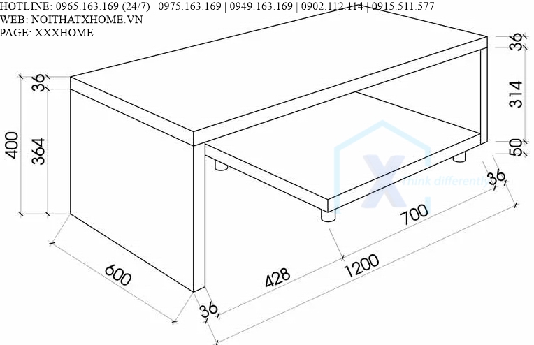 BÀN SOFA BÀN TRÀ GỖ X HOME HÀ NỘI SÀI GÒN HỒ CHÍ MINH XHOME4413