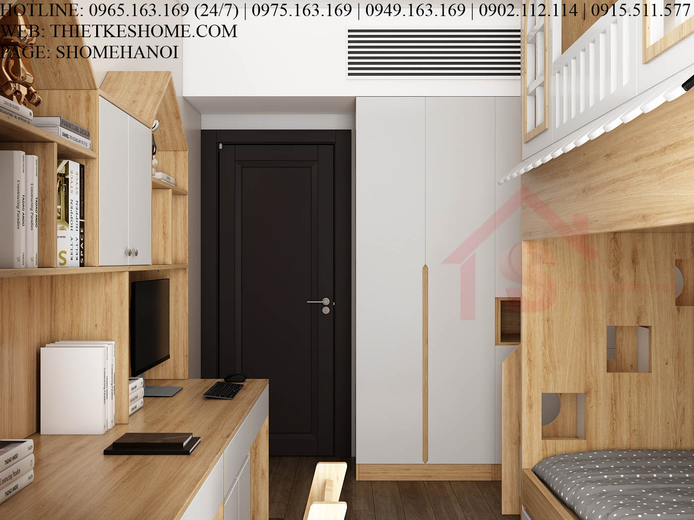 S HOME Combo mẫu nội thất phòng ngủ cho bé  đẹp hiện đại tiện dụng SHOME6801