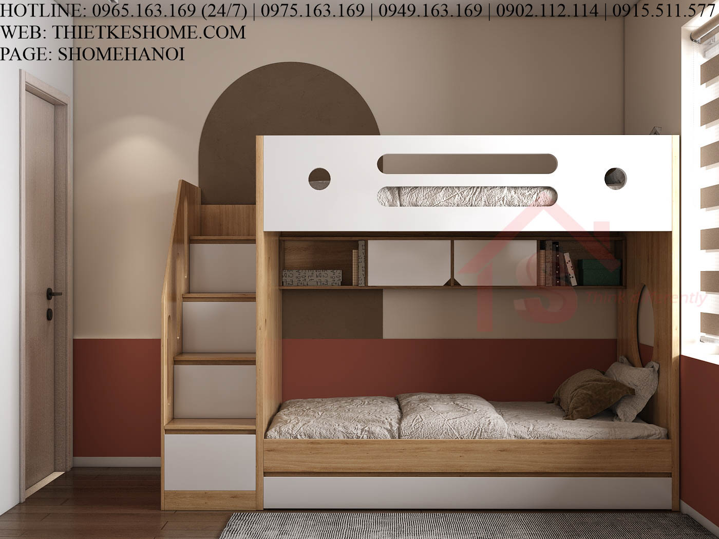 S HOME Combo mẫu nội thất phòng ngủ cho bé  đẹp hiện đại tiện dụng SHOME6802
