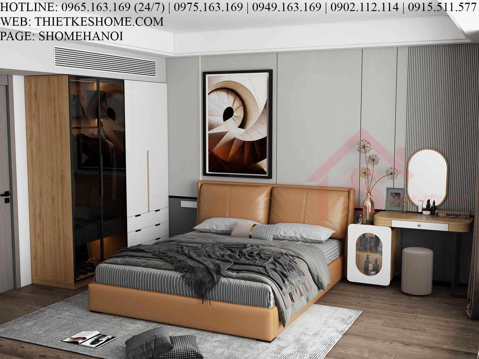 S HOME Combo mẫu nội thất phòng ngủ đẹp hiện đại tiện dụng SHOME6801