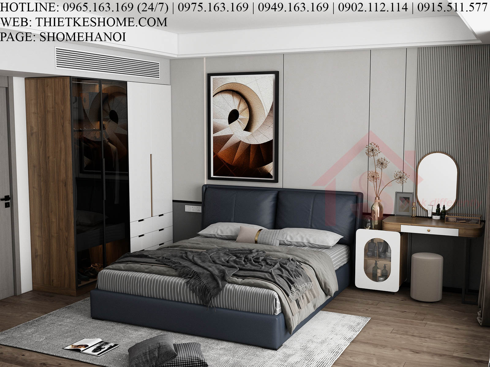 S HOME Combo mẫu nội thất phòng ngủ đẹp hiện đại tiện dụng SHOME6801
