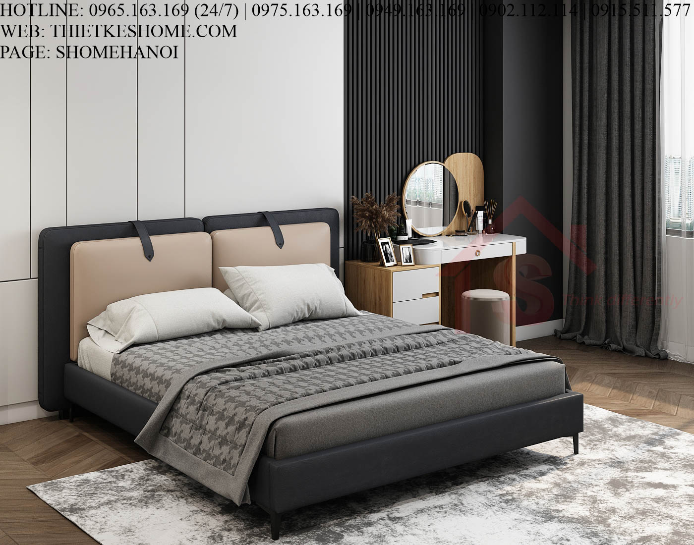 S HOME Combo mẫu nội thất phòng ngủ đẹp hiện đại tiện dụng SHOME6802