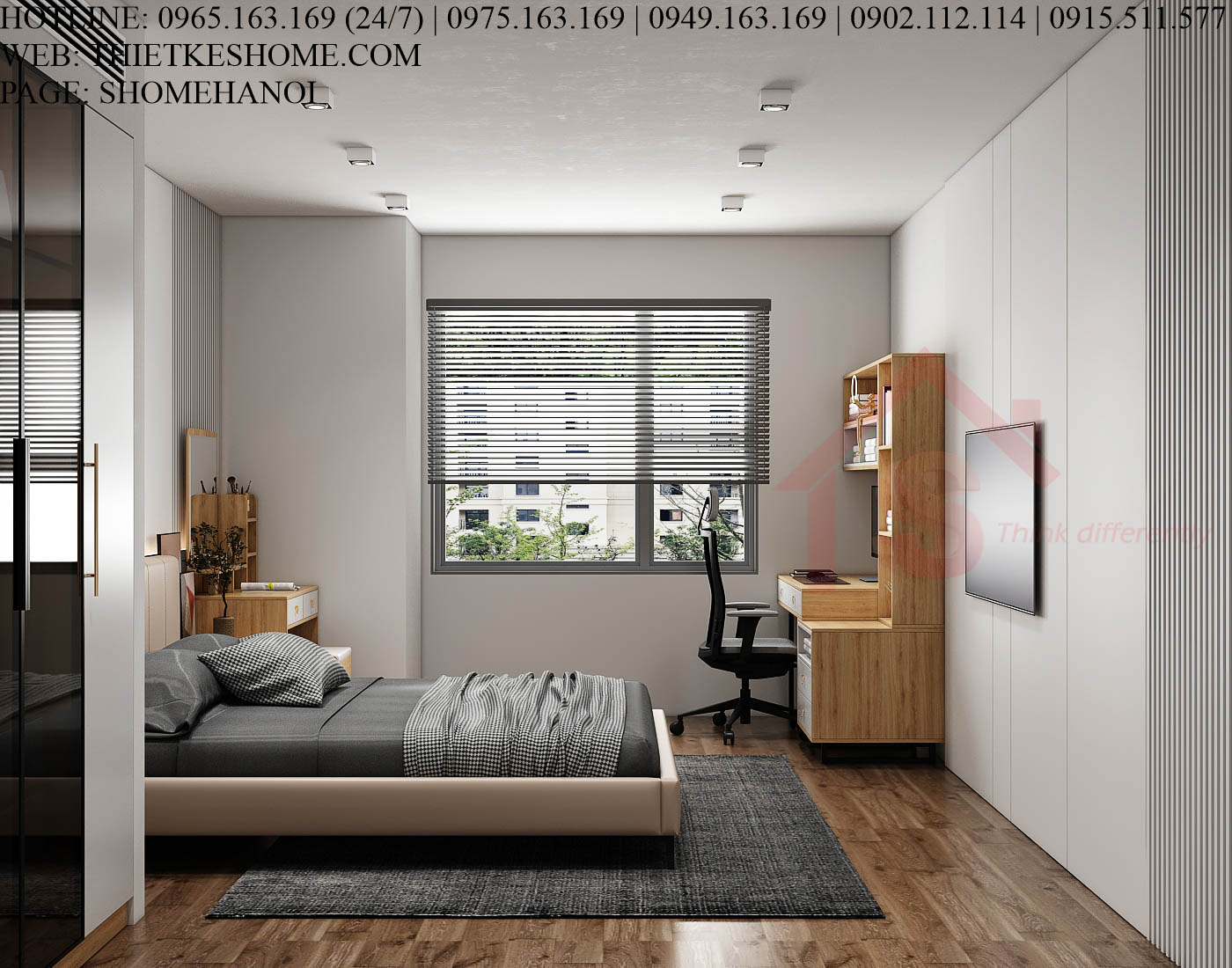 S HOME Combo mẫu nội thất phòng ngủ đẹp hiện đại tiện dụng SHOME6803
