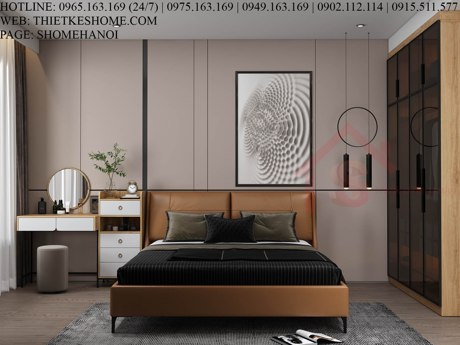 S HOME Combo mẫu nội thất phòng ngủ đẹp hiện đại tiện dụng SHOME6805