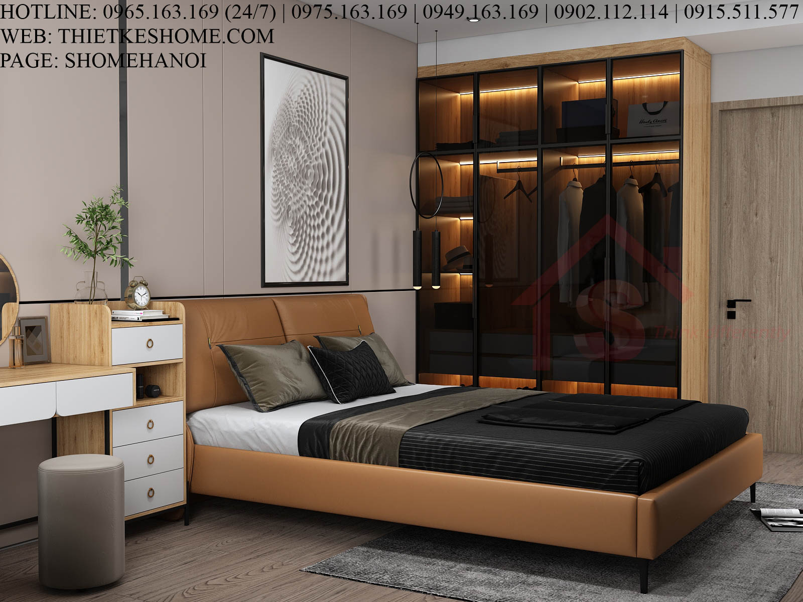 S HOME Combo mẫu nội thất phòng ngủ đẹp hiện đại tiện dụng SHOME6805