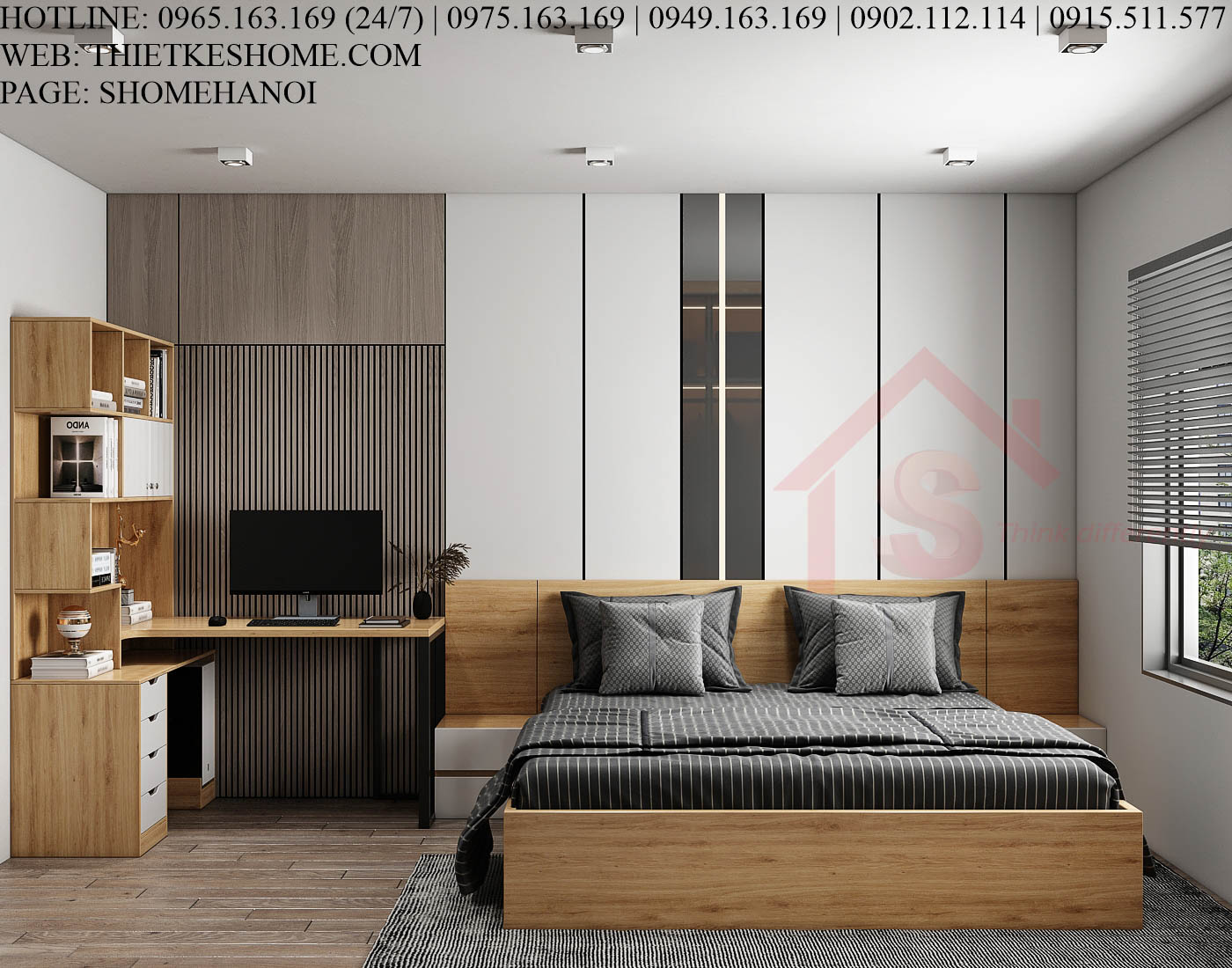 S HOME Combo mẫu nội thất phòng ngủ đẹp hiện đại tiện dụng SHOME6806