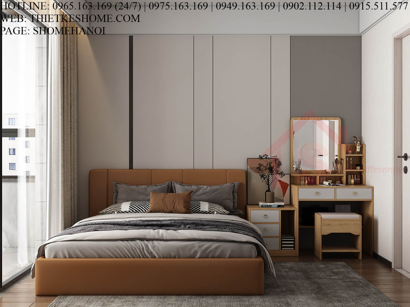 S HOME Combo mẫu nội thất phòng ngủ đẹp hiện đại tiện dụng SHOME6807