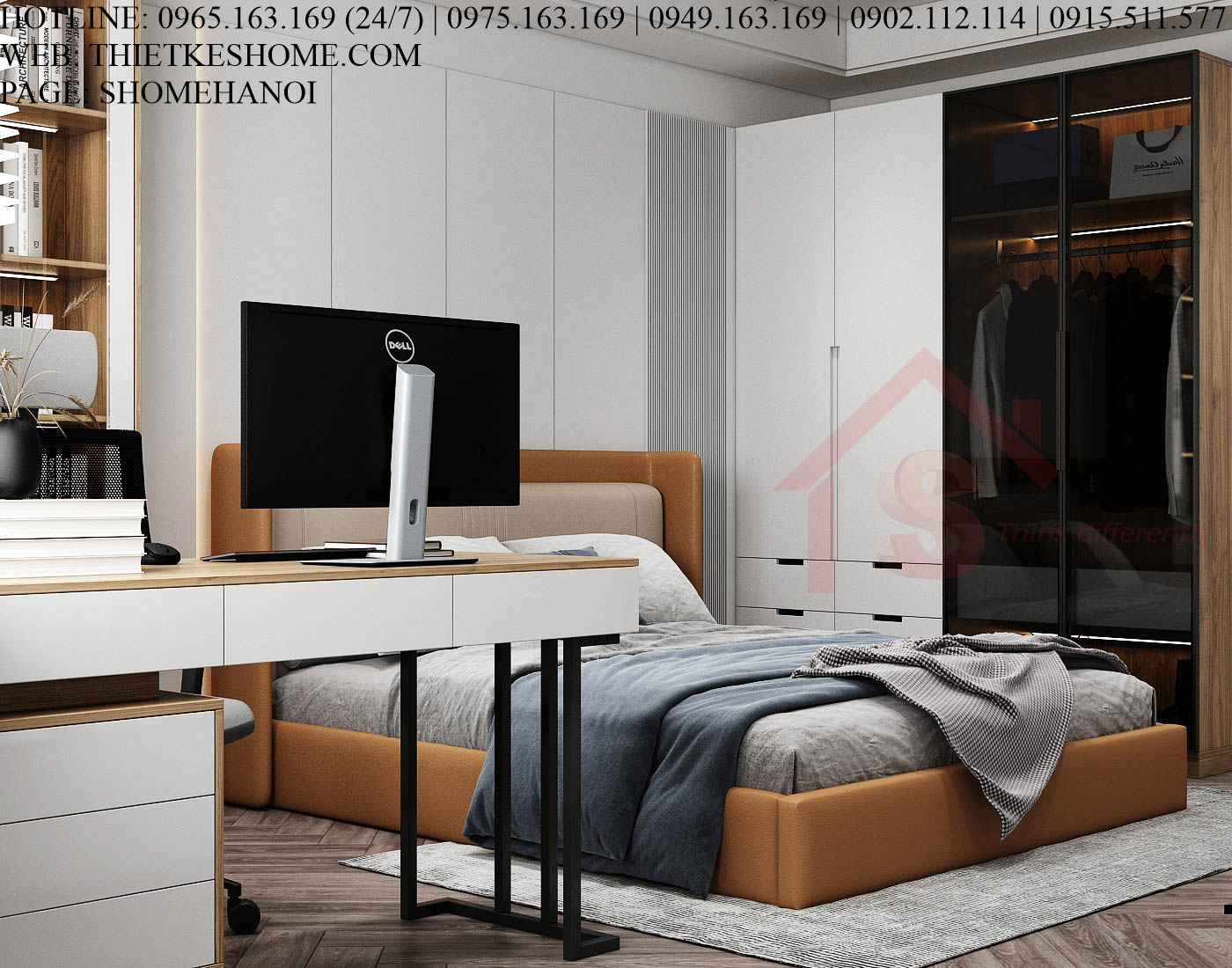 S HOME Combo mẫu nội thất phòng ngủ đẹp hiện đại tiện dụng SHOME6808