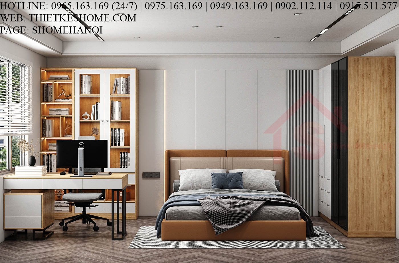 S HOME Combo mẫu nội thất phòng ngủ đẹp hiện đại tiện dụng SHOME6808