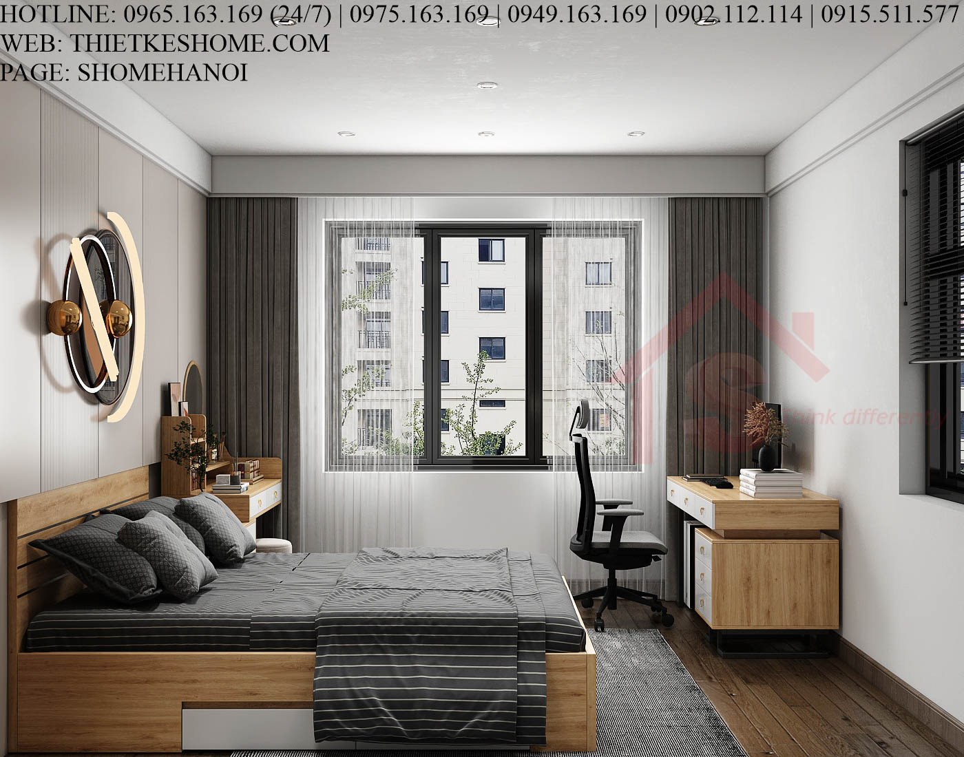 S HOME Combo mẫu nội thất phòng ngủ đẹp hiện đại tiện dụng SHOME6809