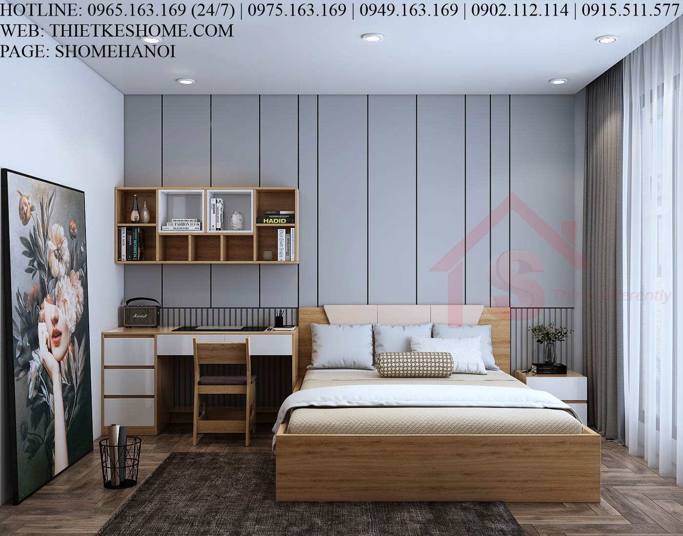S HOME Combo mẫu nội thất phòng ngủ đẹp hiện đại tiện dụng SHOME6810
