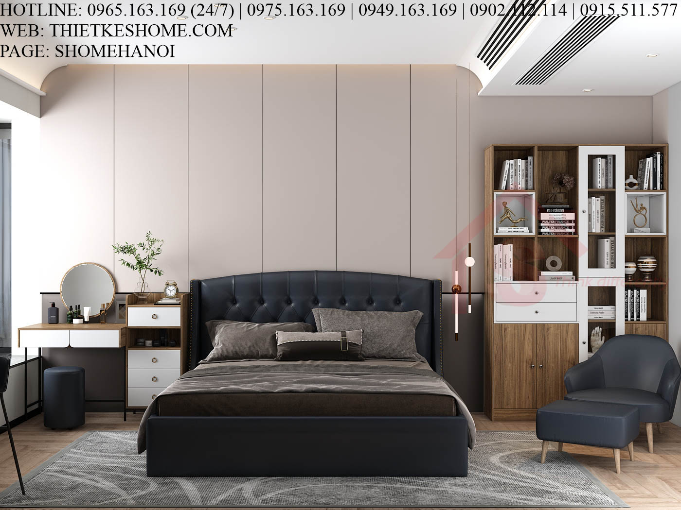 S HOME Combo mẫu nội thất phòng ngủ đẹp hiện đại tiện dụng SHOME6812