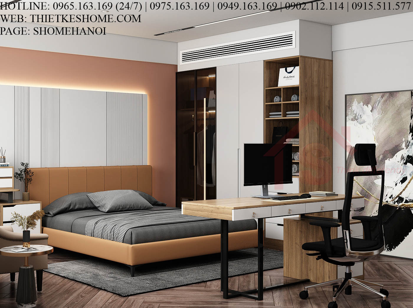 S HOME Combo mẫu nội thất phòng ngủ đẹp hiện đại tiện dụng SHOME6813