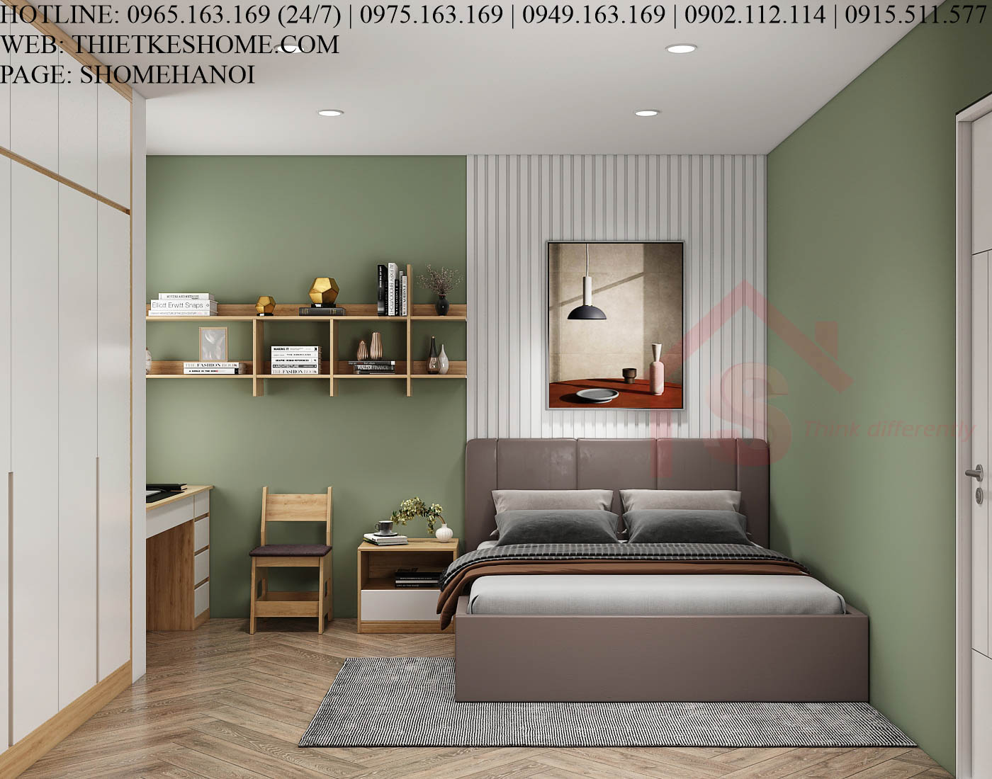 S HOME Combo mẫu nội thất phòng ngủ đẹp hiện đại tiện dụng SHOME6814