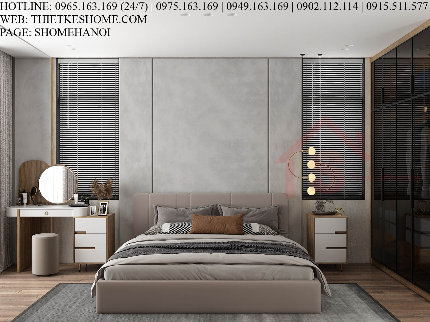 S HOME Combo mẫu nội thất phòng ngủ đẹp hiện đại tiện dụng SHOME6818