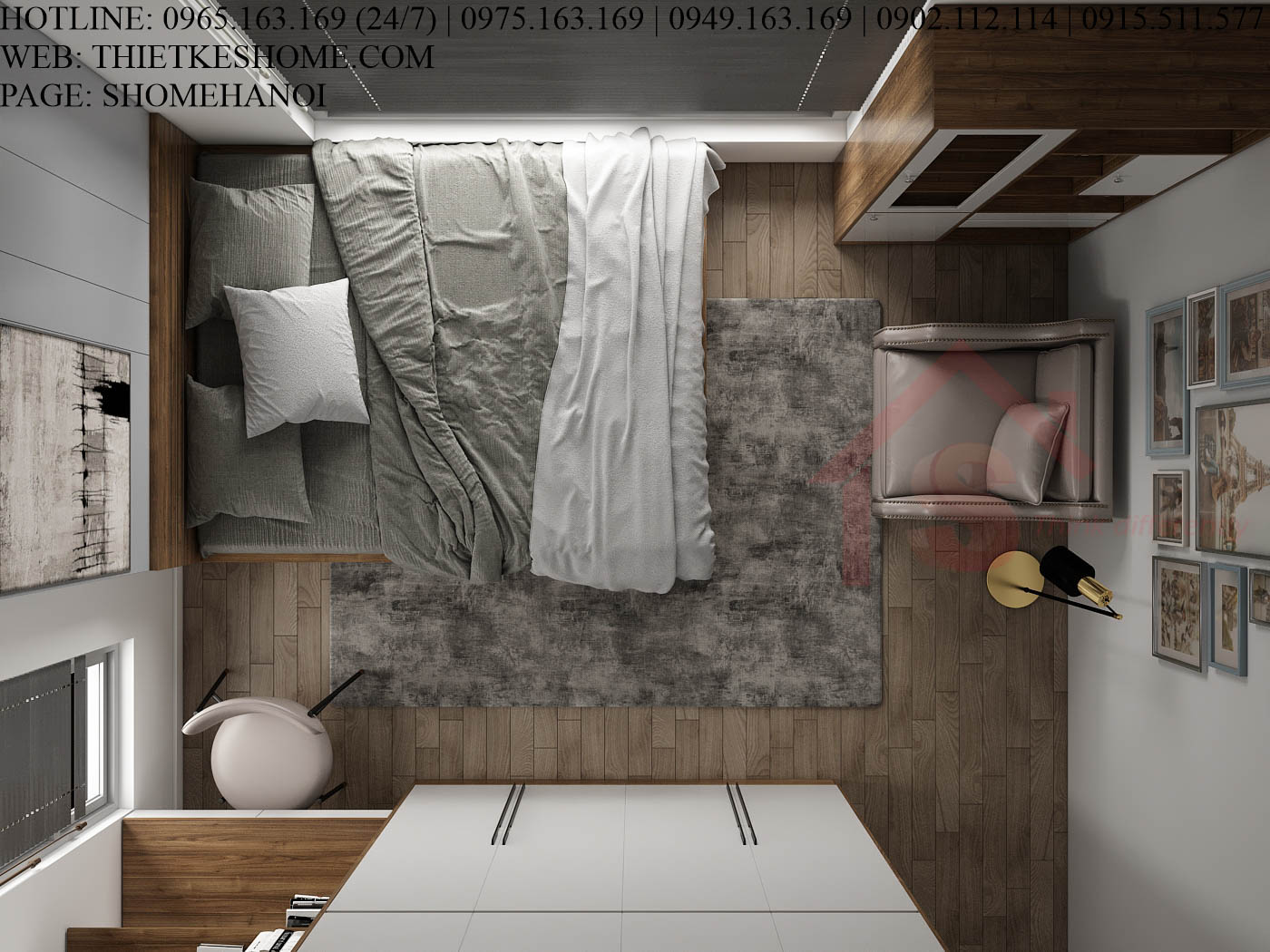S HOME Combo mẫu nội thất phòng ngủ đẹp hiện đại tiện dụng SHOME6819