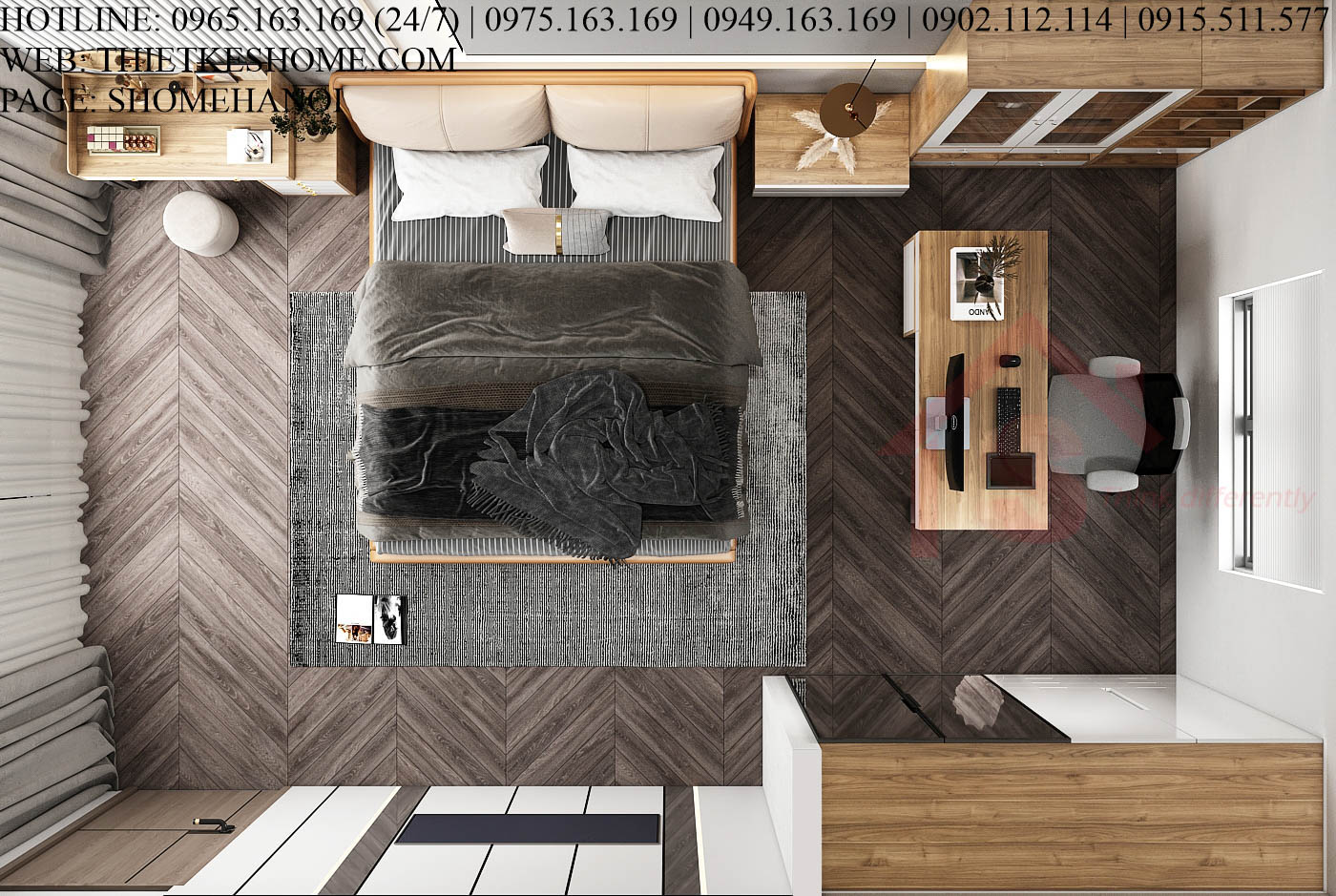 S HOME Combo mẫu nội thất phòng ngủ đẹp hiện đại tiện dụng SHOME6820