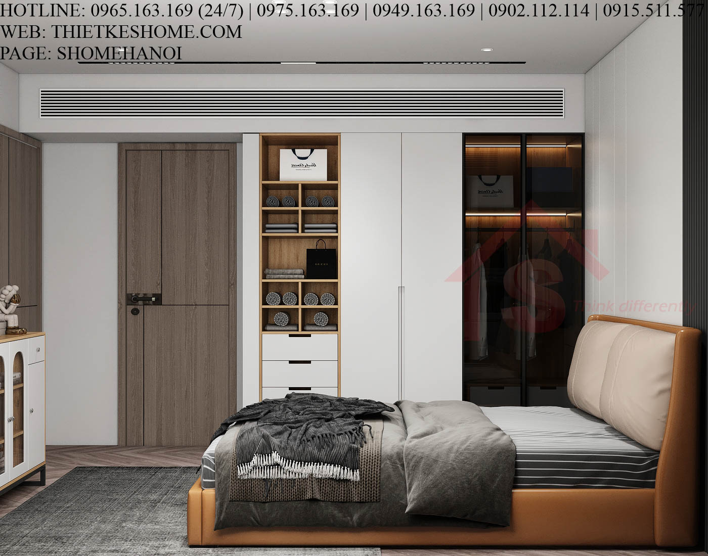 S HOME Combo mẫu nội thất phòng ngủ đẹp hiện đại tiện dụng SHOME6822