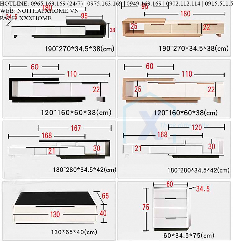 COMBO KỆ TIVI BÀN TRÀ X HOME Hà Nội XHOME9201