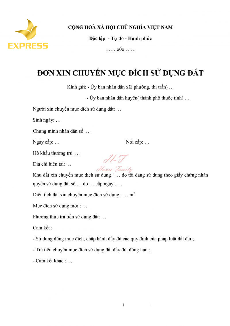 Giấy tờ cần thiết khi chuyển đổi bao gồm đơn xin chuyển đổi mục đích sử dụng và các giấy tờ liên quan như bìa đỏ, ...