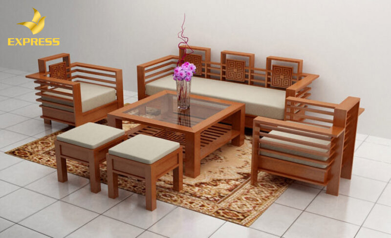 Gia chủ sử dụng mẫu bàn ghế gỗ trang trí nội thất giúp không gian của phòng khách được tối ưu