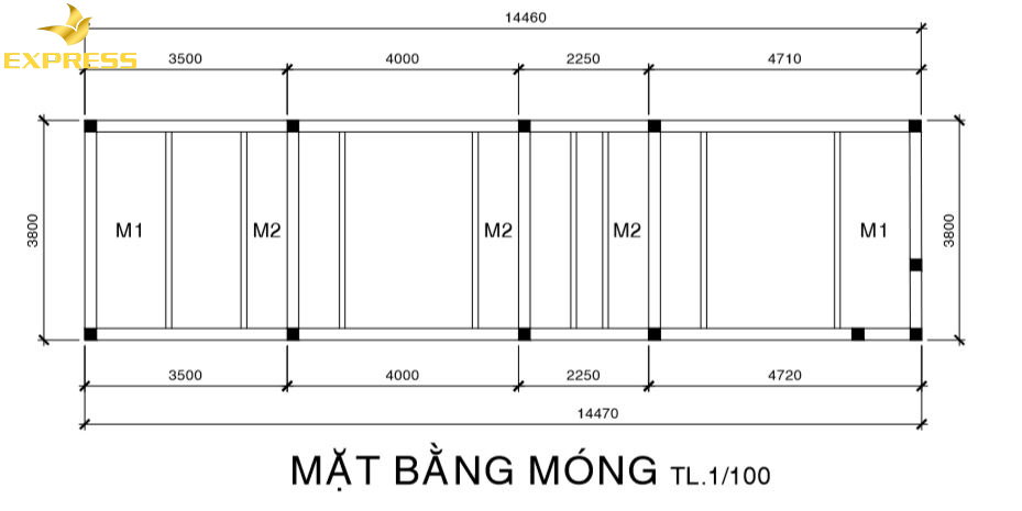 Mặt bằng móng nhà