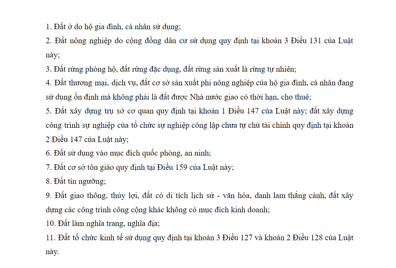 Những trường hợp người sử dụng đất được sử dụng đất lâu dài