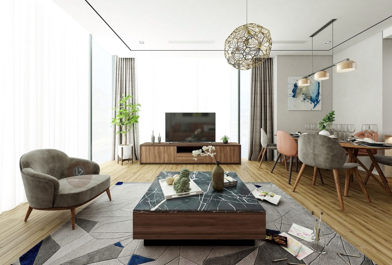 Mẫu thiết kế nội thất chung cư theo phong cách hiện đại mới