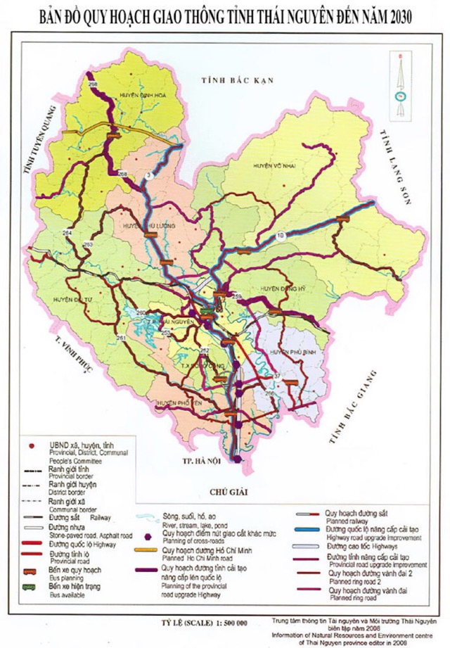 Bản đồ quy hoạch giao thông thành phố Thái Nguyên