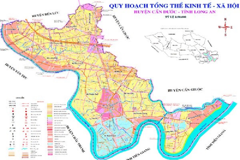 Khoanh vùng bản đồ quy hoạch huyện Cần Đước