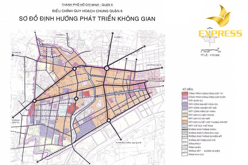 Bản đồ quy hoạch quận 6 với dự án phát triển không gian