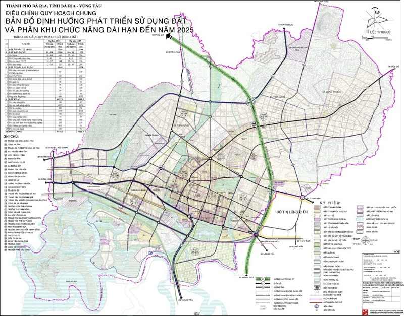 Bản đồ quy hoạch sử dụng đất thành phố Bà Rịa