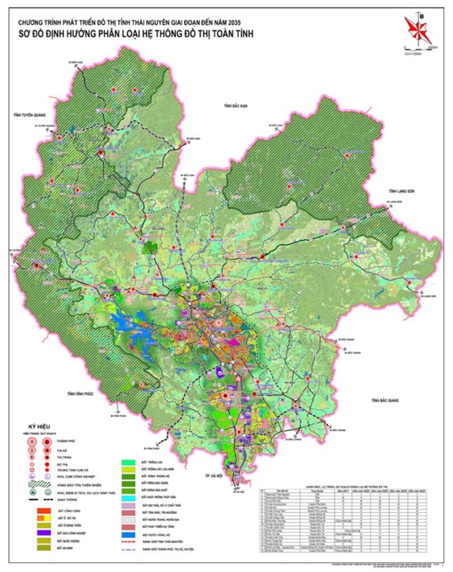 Bản đồ quy hoạch thành phố Thái Nguyên