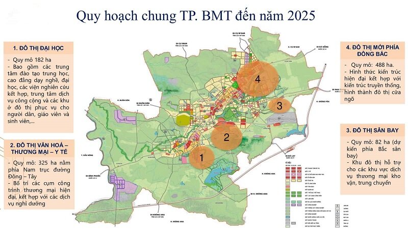 Bản đồ quy hoạch thành phố Buôn Ma Thuột đến năm 2025