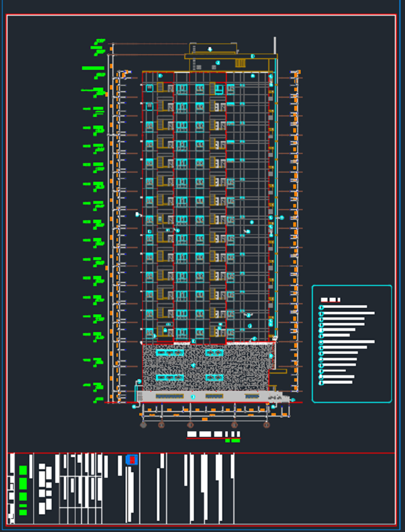 Bản vẽ cad chi tiết chung cư 20 tầng