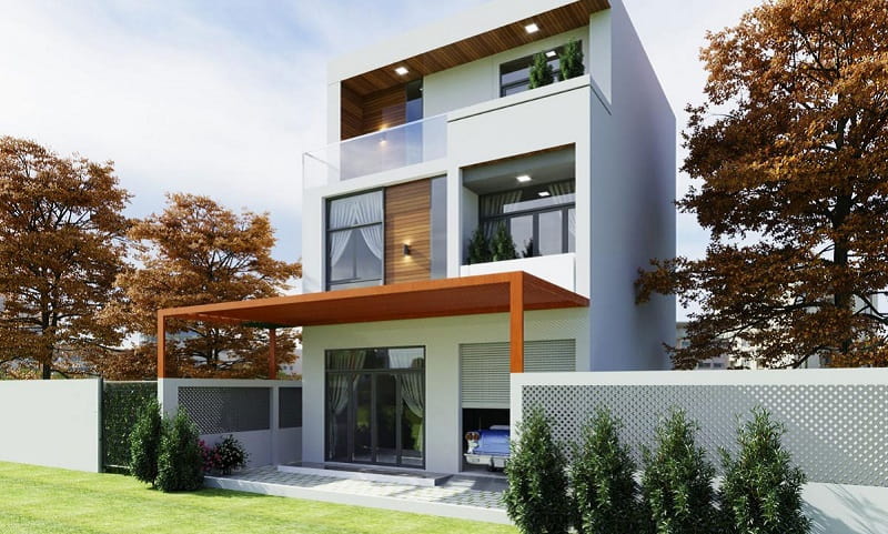 Cách thiết kế căn nhà theo dạng hình khối vuông cùng với đường nét đơn giản