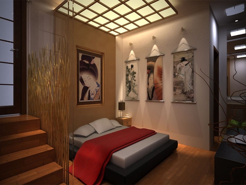 Căn phòng ngủ với tone nâu khá tối giản và cùng chủ đạo với nguyên liệu gỗ