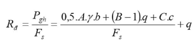 Công thức cụ thể để tính toán