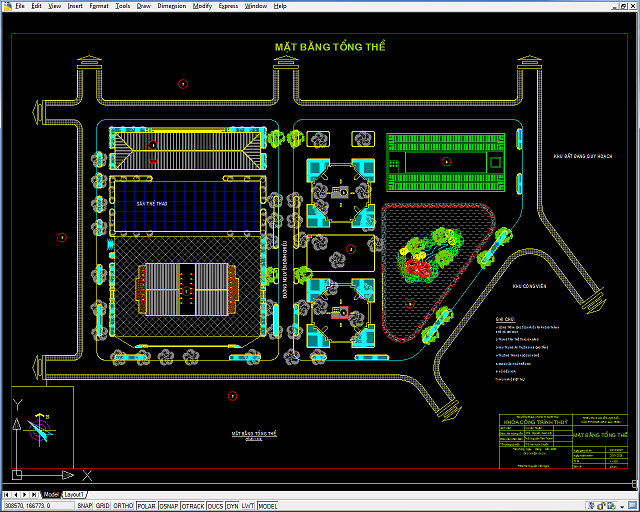 File cad sân vườn