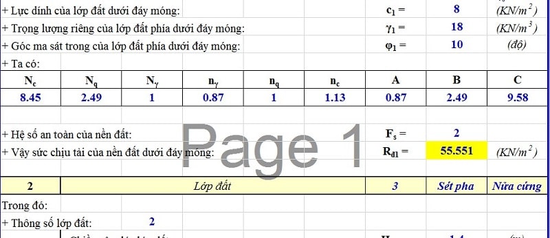 Hình tham khảo 3 điền vào bảng tra sức chịu tải của đất nền