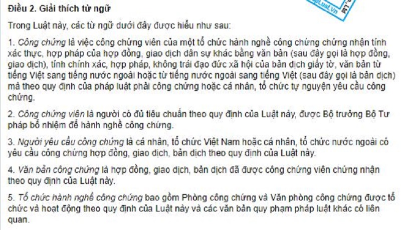 Khoản 3 Điều 2 Luật Công chứng năm 2014