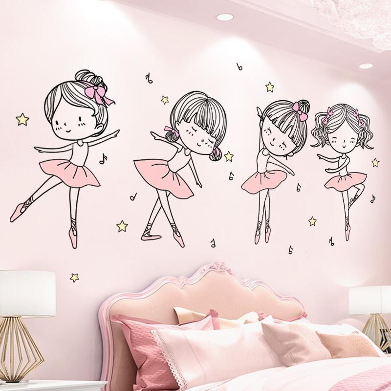 Mẫu giấy dán tường phòng ngủ trẻ em dành cho bé gái 1