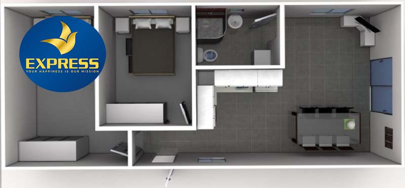 Mẫu thiết kế nhà ống 1 tầng 2 phòng ngủ với diện tích 90m2 độc đáo, sáng tạo, đầy đủ công năng