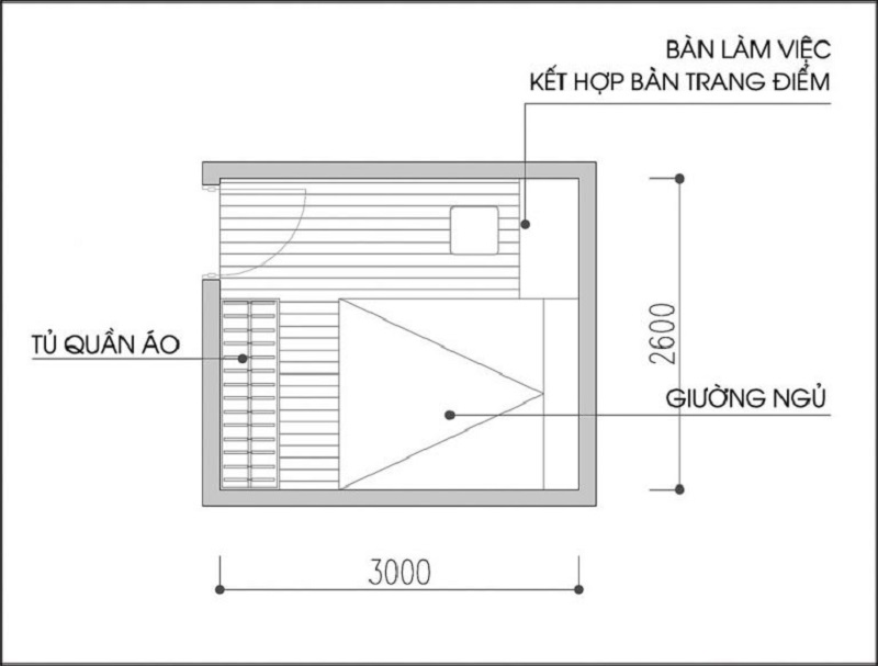  Thiết kế phòng ngủ 10m2 truyền thống