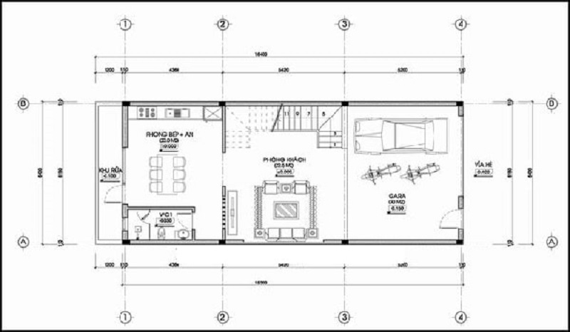 Thiết kế tầng 1 là nơi dành riêng cho những hoạt động sinh hoạt chung