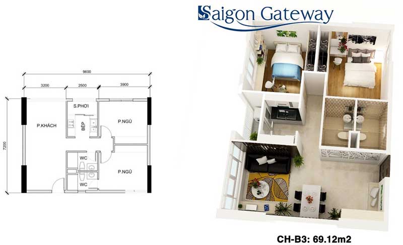 thiết kế căn hộ saigon gateway