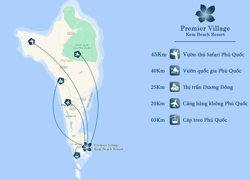 vị trí sun premier Village Kem Beach Phú Quốc