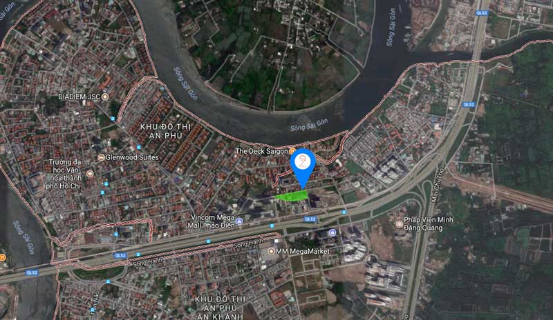 vị trí địa lý của dự án căn hộ Q2 Thao Dien