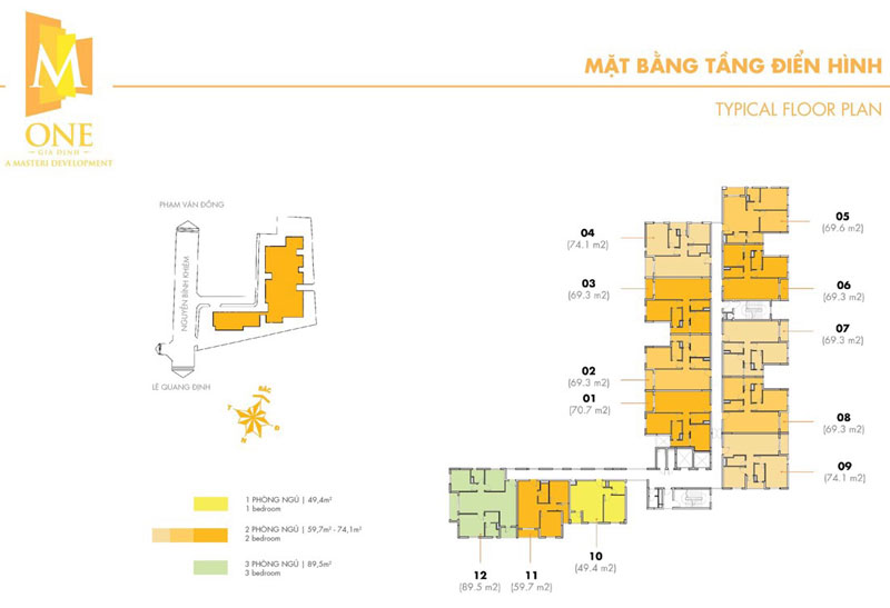 Mặt bằng căn hộ chung cư Masteri Mone Gia Định 