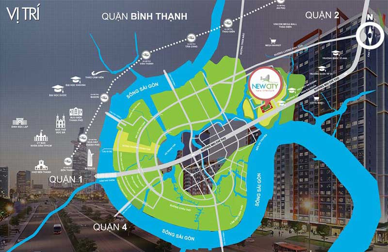 Chung cư New City Thủ Thiêm Thuận Việt Quận 2 vi tri